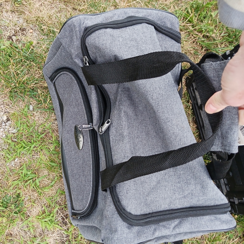 Bob Mackie Charcoal duffle bag